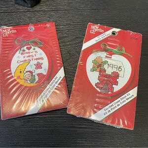 Vintage 90s New Berlin Co Christmas Cross Stitch Kits New In Package